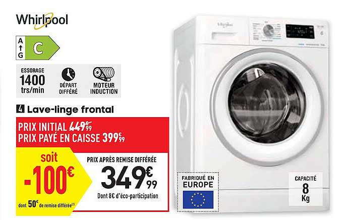 lave-linge frontal whirlpool