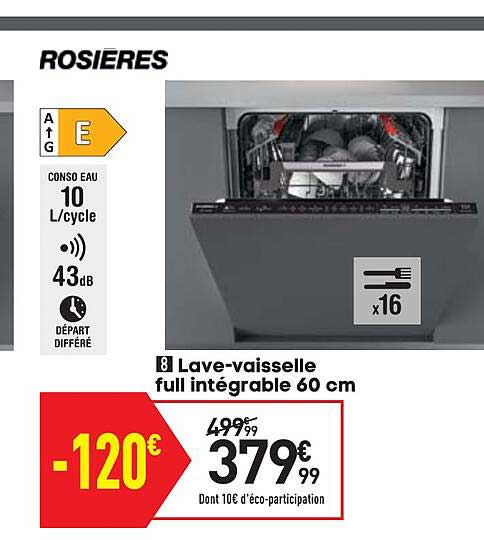 lave-vaisselle full intégrable 60 cm rosières