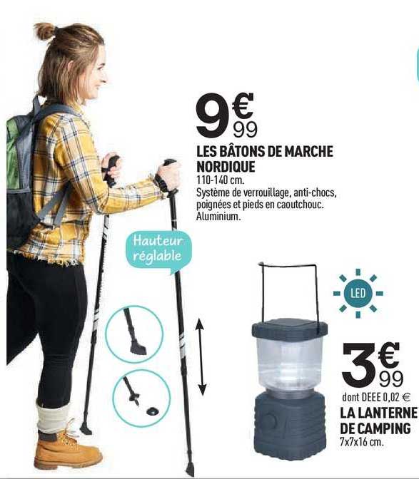 les bâtons de marche nordique la lanterne de camping