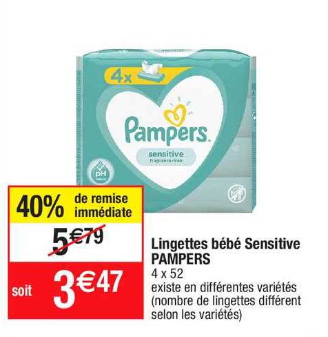 Lingettes Bebe Sensitive Pampers