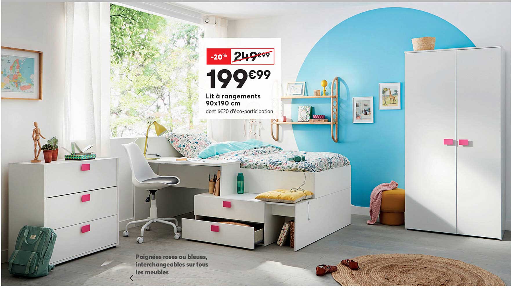 lit a rangement 90x190 cm