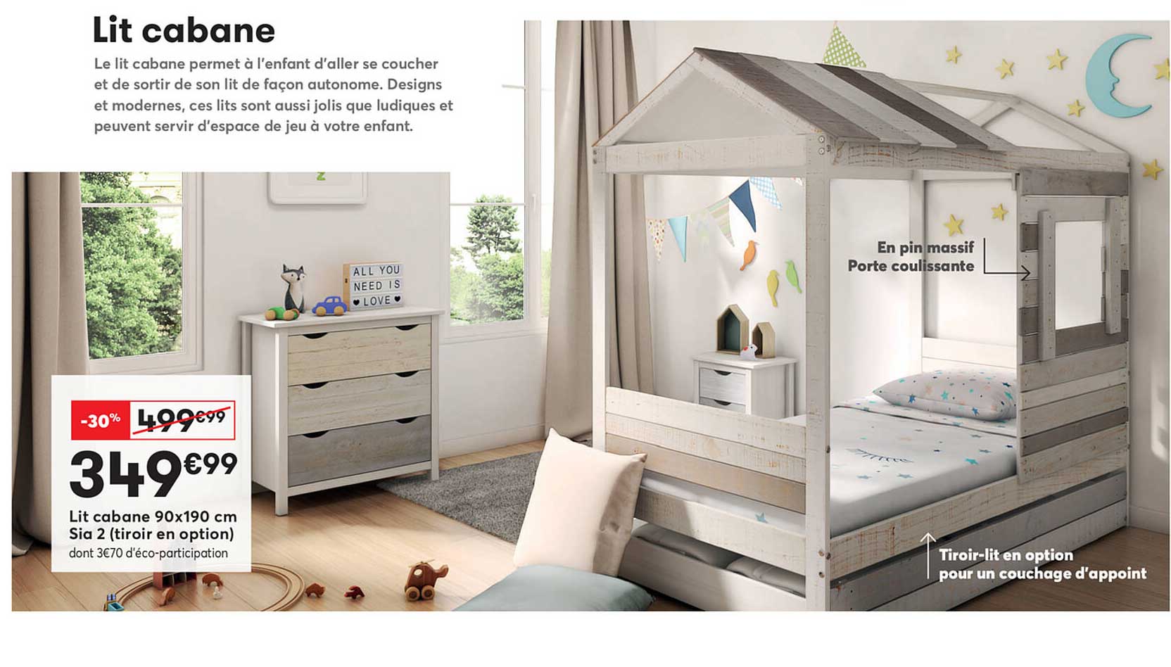 Lit Cabane 90x190 Cm Sia 2