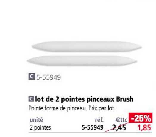 lot de 2 pointes pinceaux brush