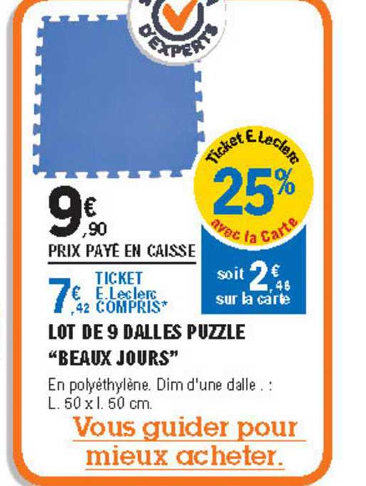 lot de 9 dalles puzzle "beaux jours"