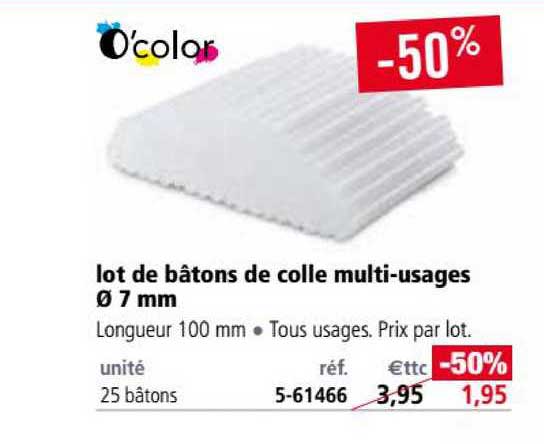 lot de bâtons de colle multi-usages Ø 7 mm