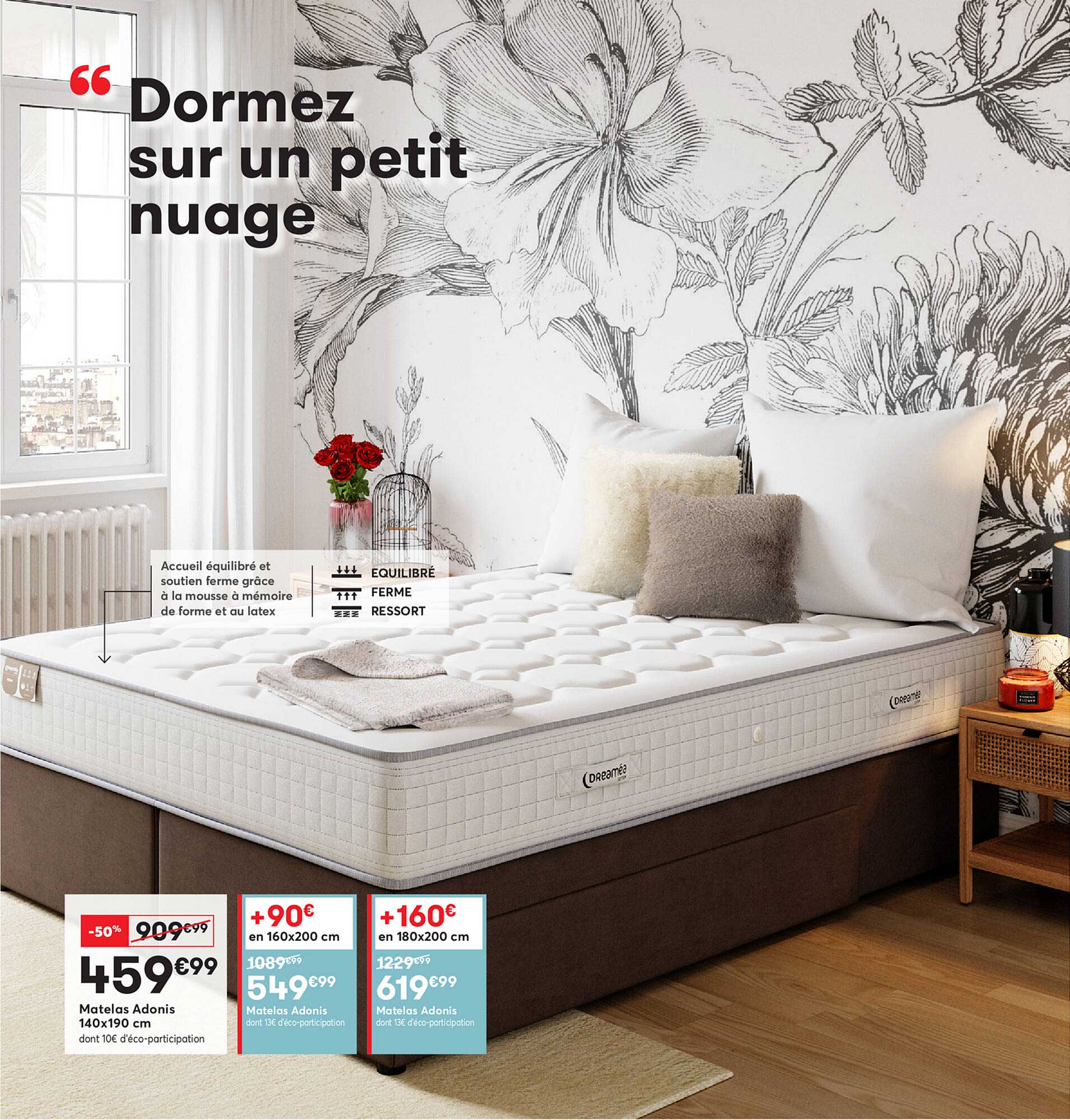 matelas adonis 140x190 cm