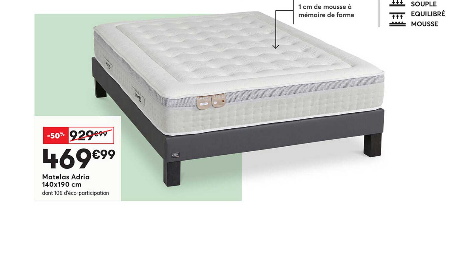 matelas adria 140x190 cm