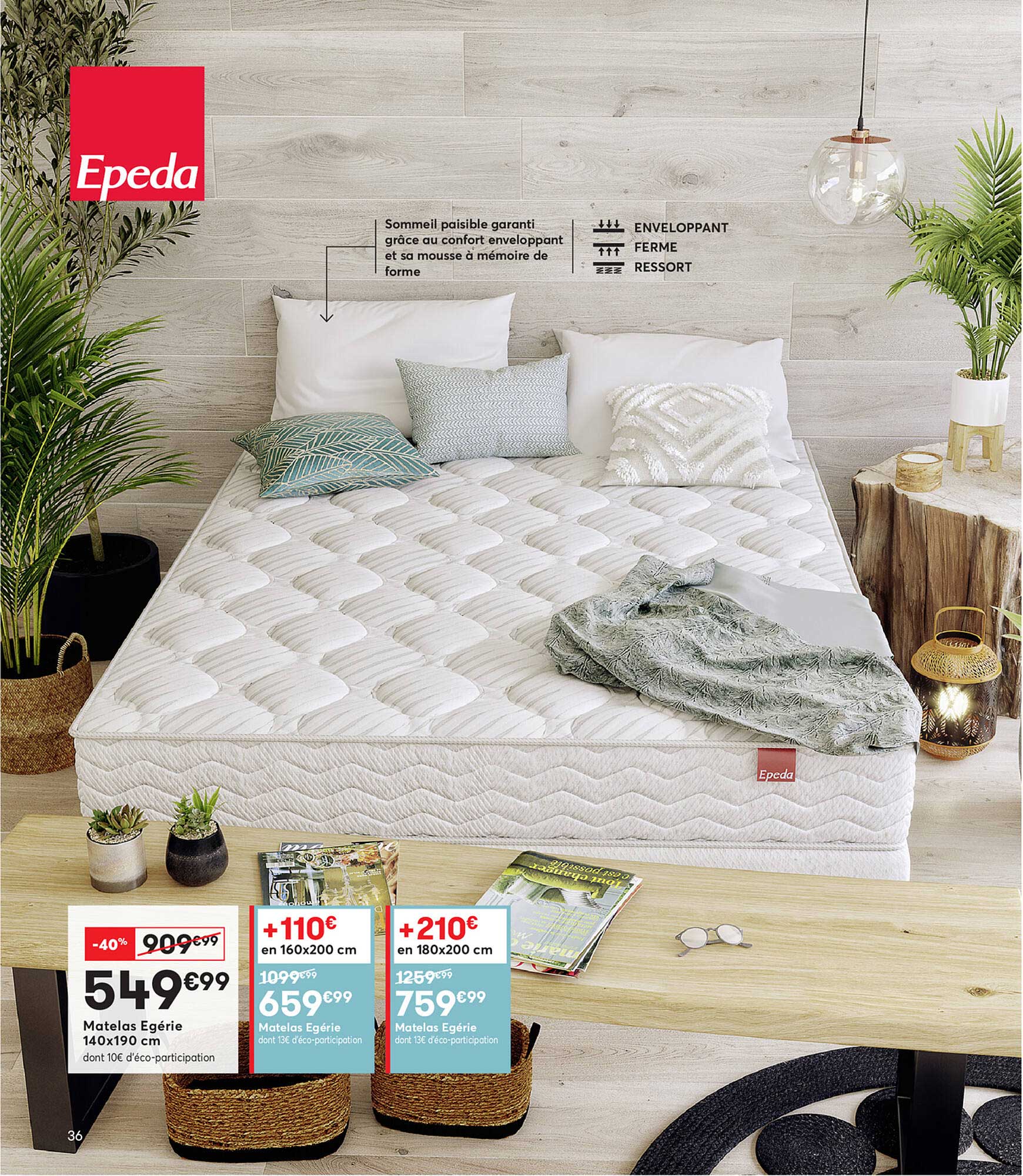 matelas egerie 140x190 cm