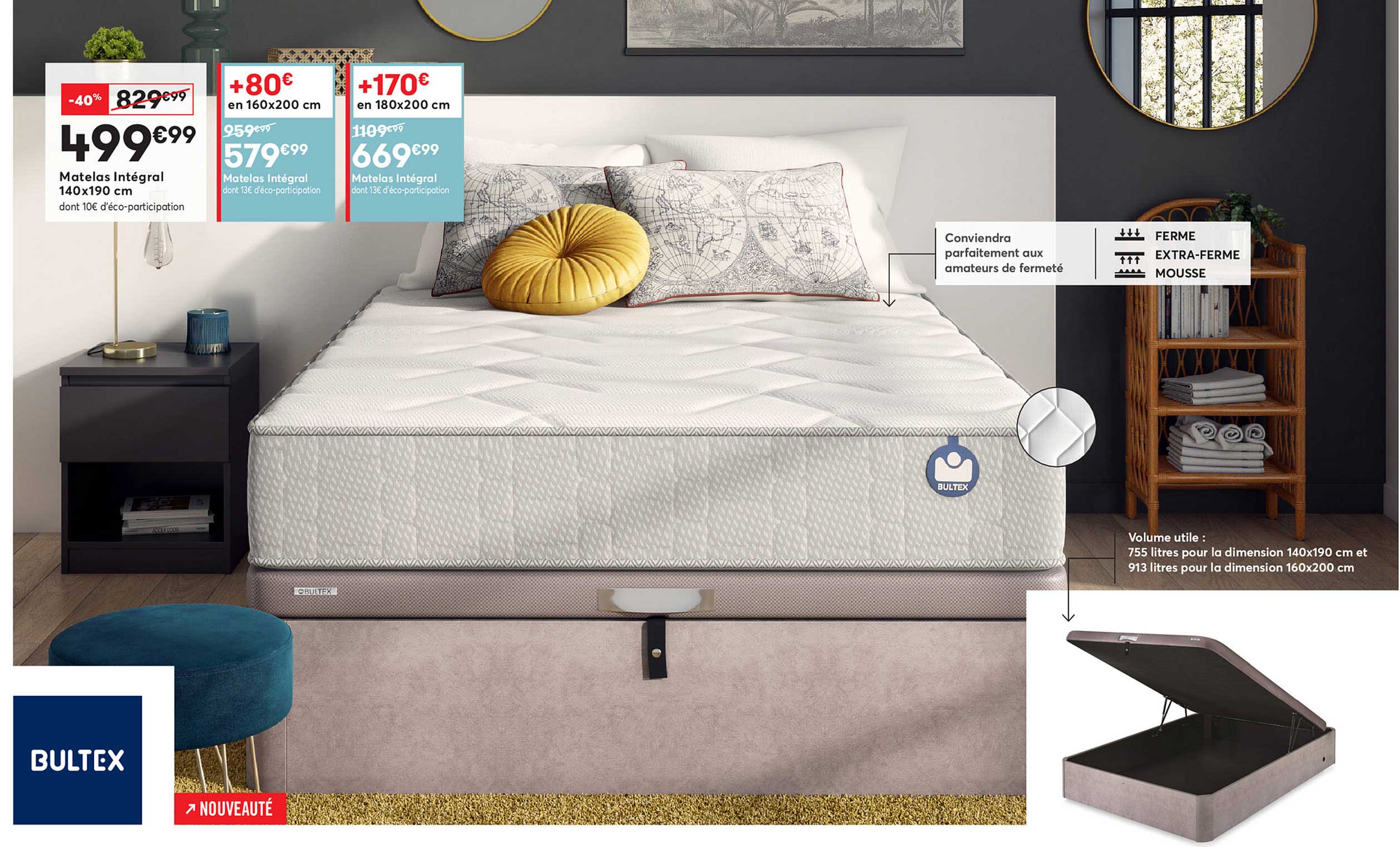 matelas integral 140x190 cm