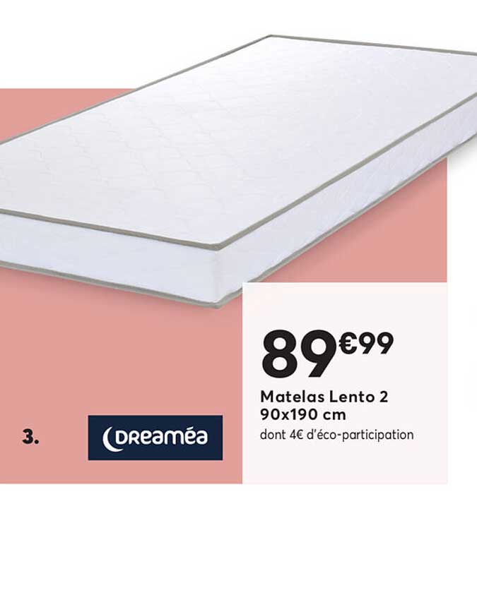 matelas lento 2 90x190 cm dreaméa