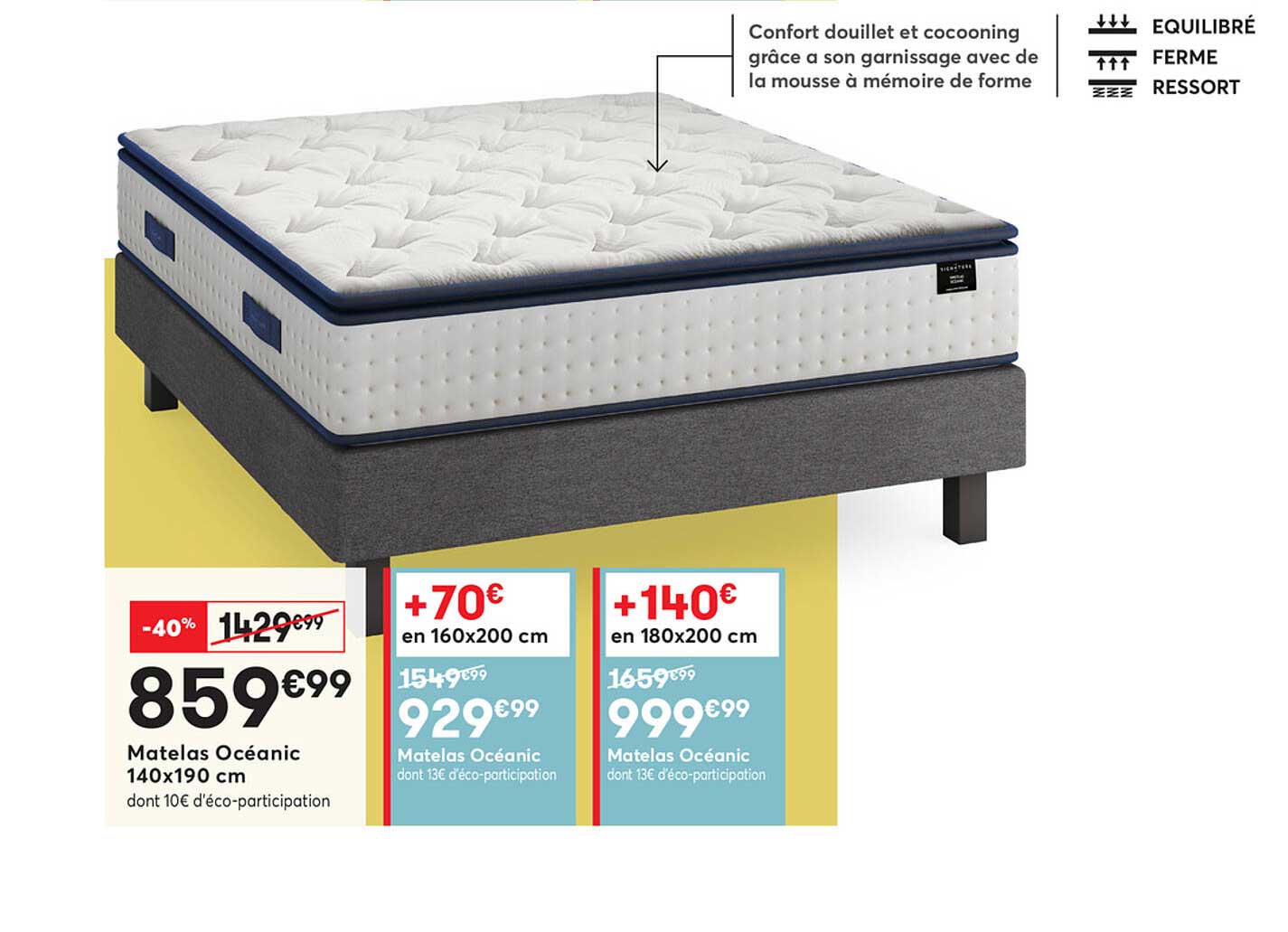 matelas oceanic 140x190 cm