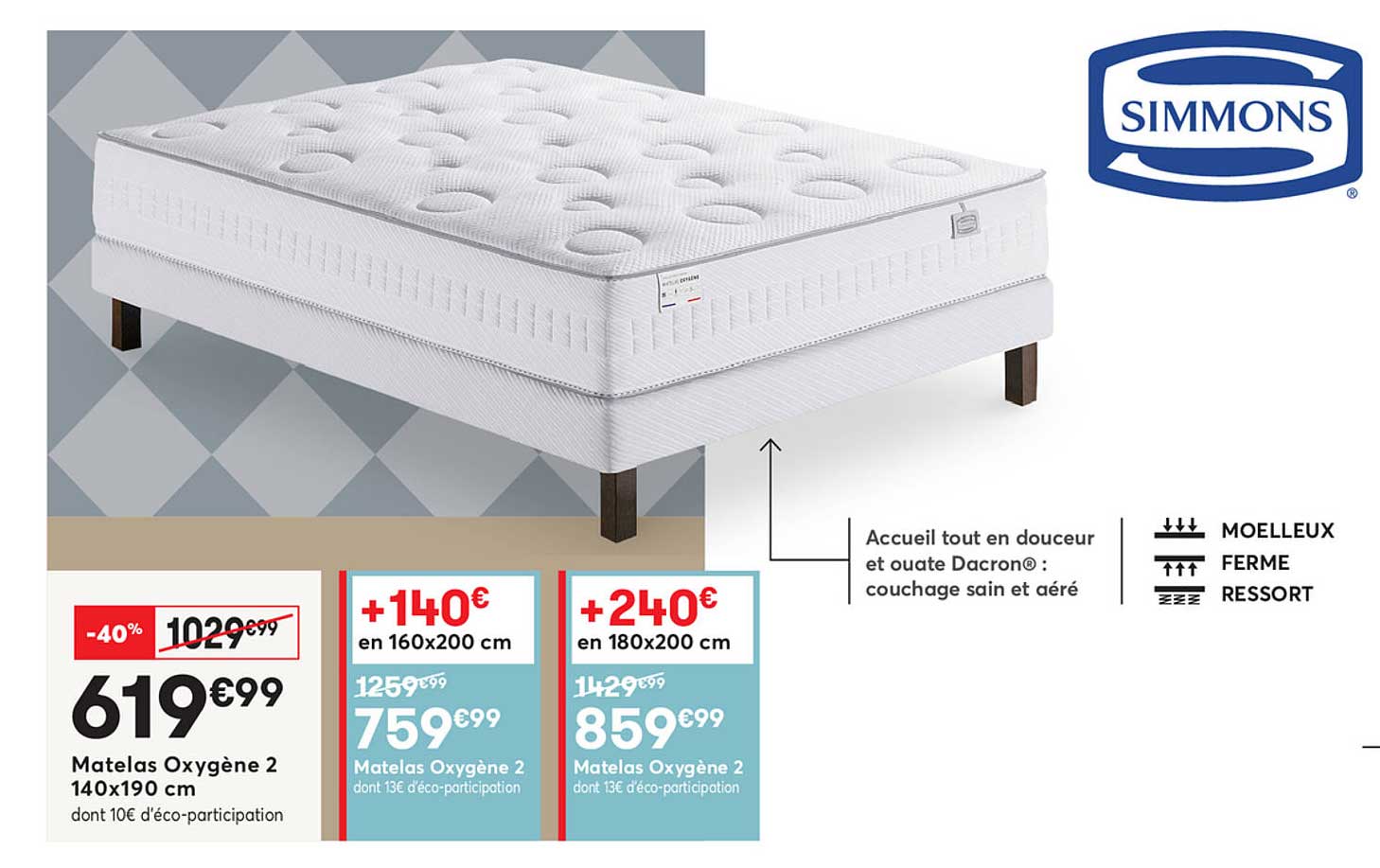 Matelas Oxygène 2 140x190 Cm