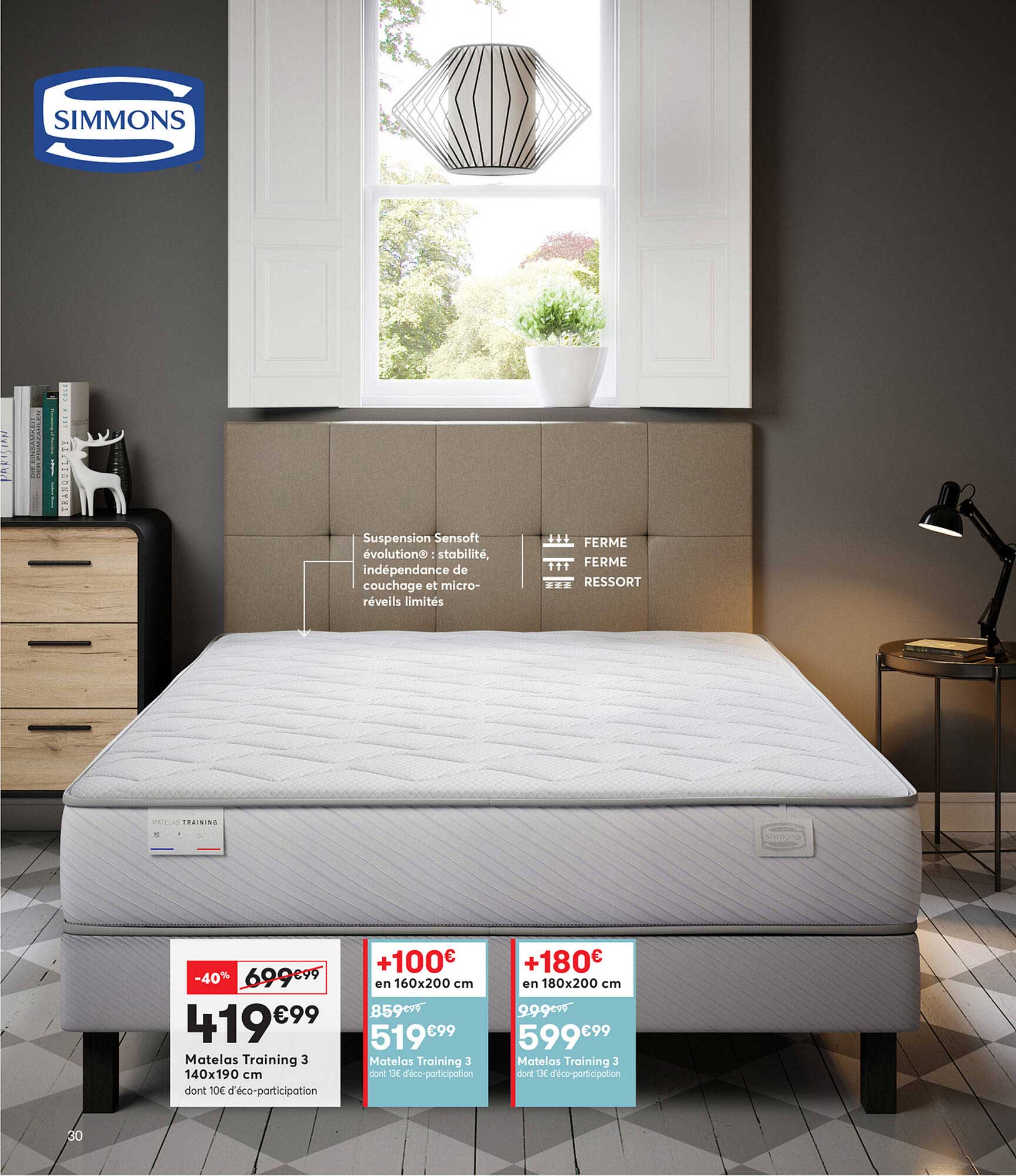 matelas training 3 140x190 cm simmons