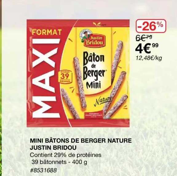 mini bâtons de berger nature justin bridou