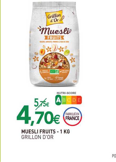 muesli fruits grillon d'or
