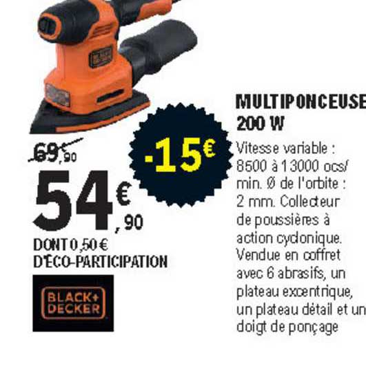 multiponceuse 200 w black+decker
