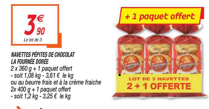 Navettes Pépites De Chocolat La Fournée Dorée