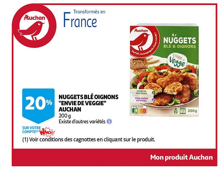 Nuggets Blé Oignons "envie De Veggie" Auchan