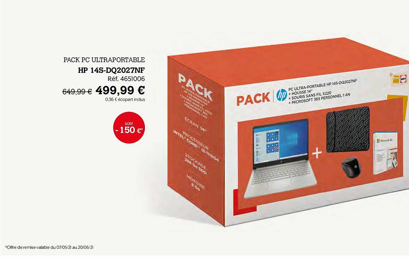 Pack Pc Ultraportable Hp 14s-dq2027nf