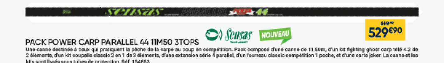 pack power carp parallel 44 11m50 3tops sensas