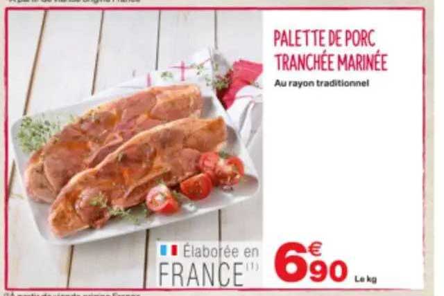 Palette De Porc Tranchée Marinée