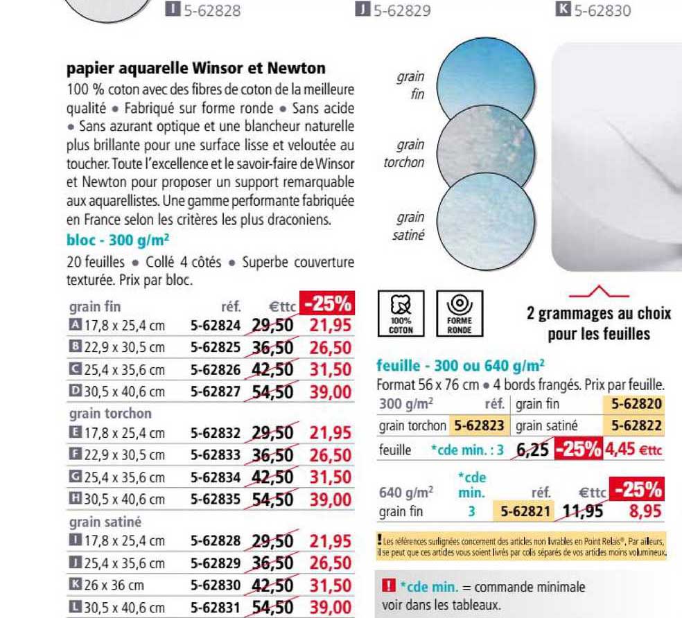 Papier Aquarelle Winsor Et Newton