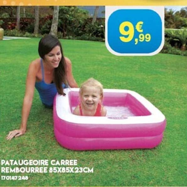 pataugeoire carrée rembourrée 85 x 85 x 23 cm