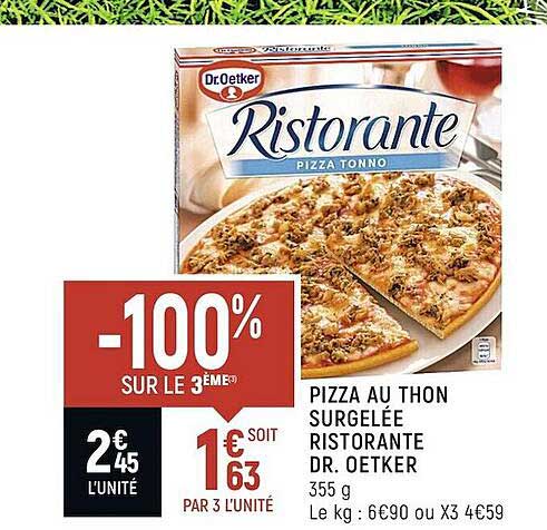 pizza au thon surgelée ristorante dr. oetker