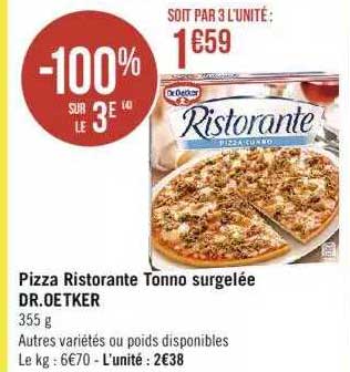 pizza ristorante tonno surgelée dr. oetker