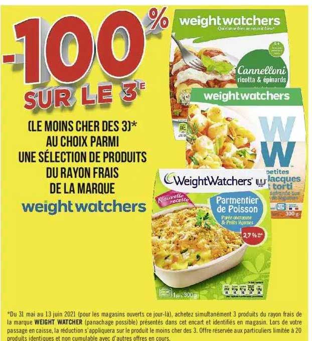 produits du rayon frais de la marque weight watchers