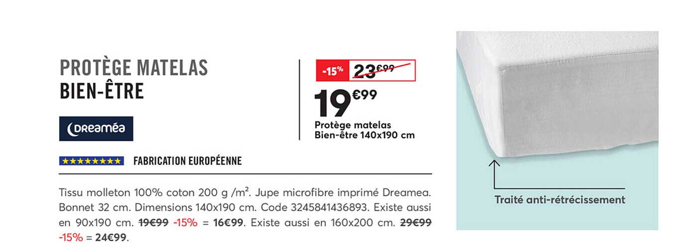 protega matelas bien-etre 140x190 cm
