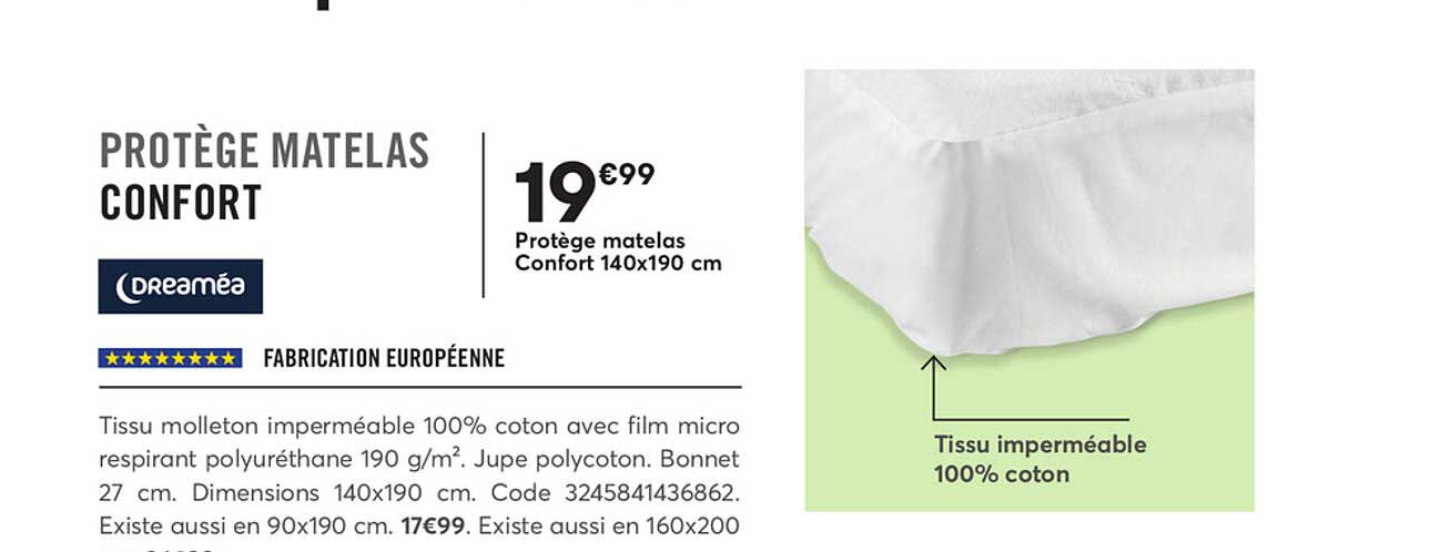 protege matelas confort 140x190 cm