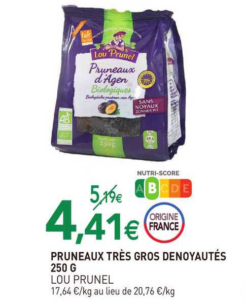 pruneaux très gros denoyautés lou prunel
