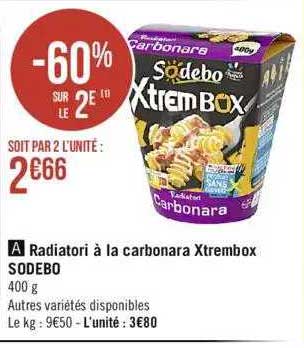 radiatori à la carbonara xtrembox sodebo