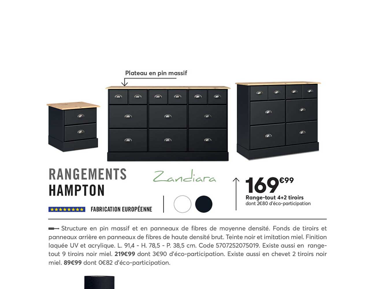 range-tout 4+2 tiroirs hampton