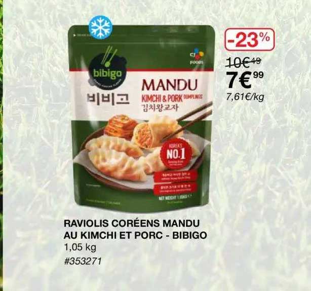 raviolis coreens mandu au kimchi et porc - bibigo