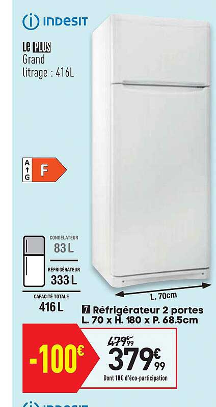 réfrigérateur 2 potes indesit
