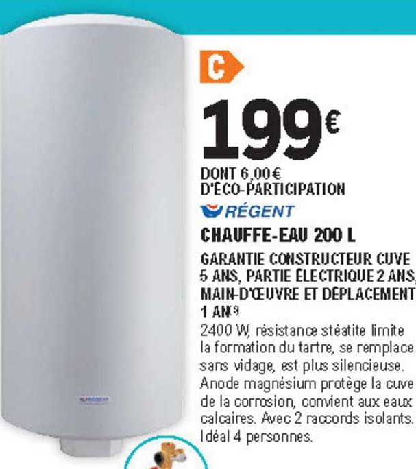 régent chauffe-eau 200 l