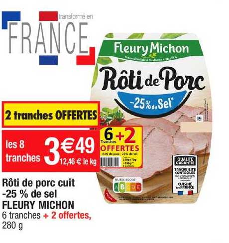 roti de porc cuit -25% de sel fleury michon