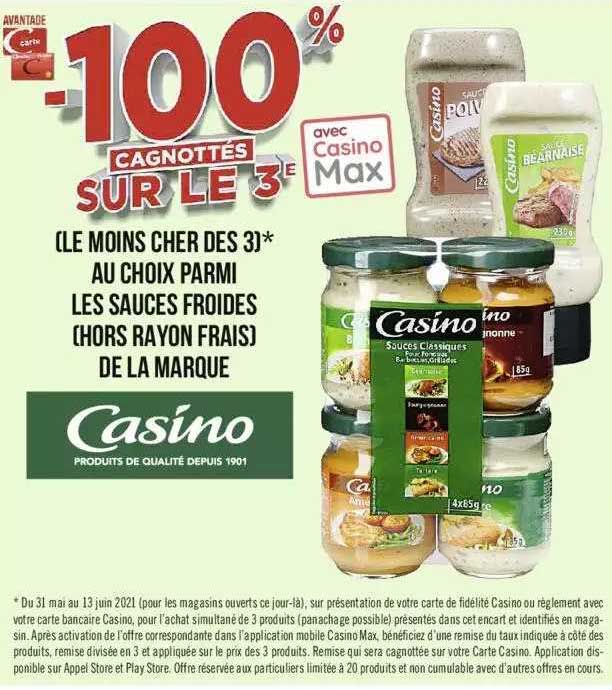 sauces froides da la marque casino