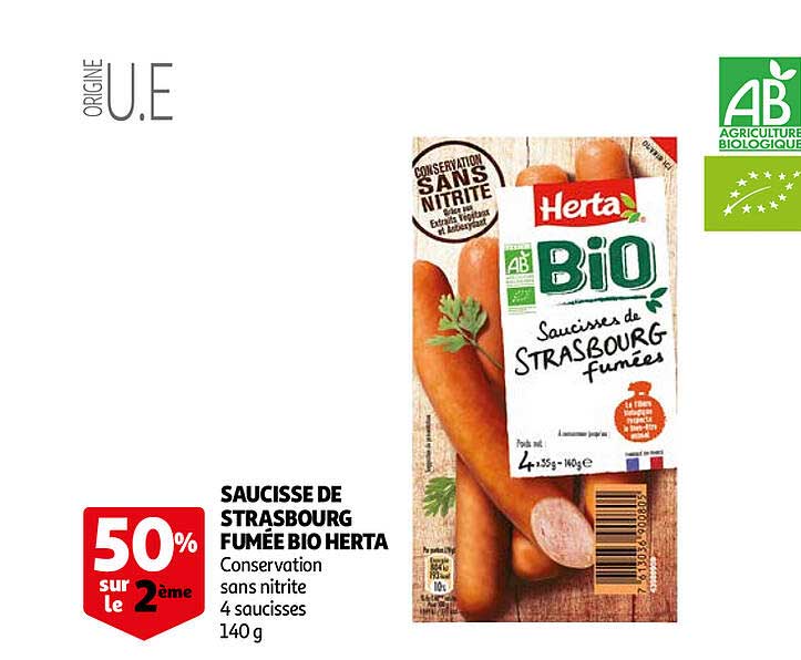 Saucisse De Strasbourg Fumée Bio Herta