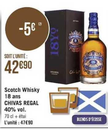 scotch whisky 18 ans chivas regal 40% vol.