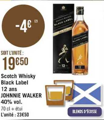 scotch whisky black label 12 ans johnnie walker 40% vol.