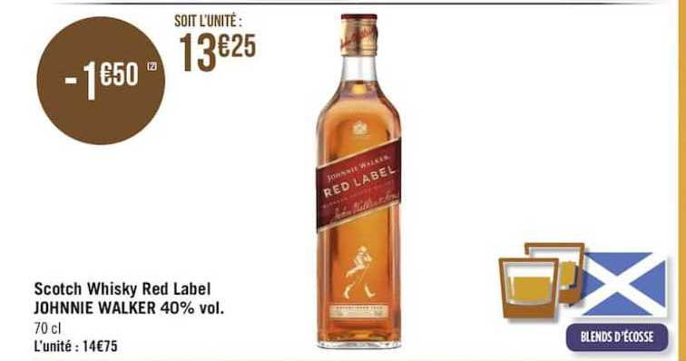 scotch whisky red label johnnie walker 40% vol.
