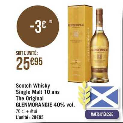 scotch whisky single malt 10 ans the original glenmorangie 40% vol.