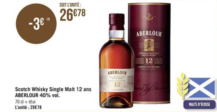 scotch whisky single malt 12 ans aberlour 40% vol.