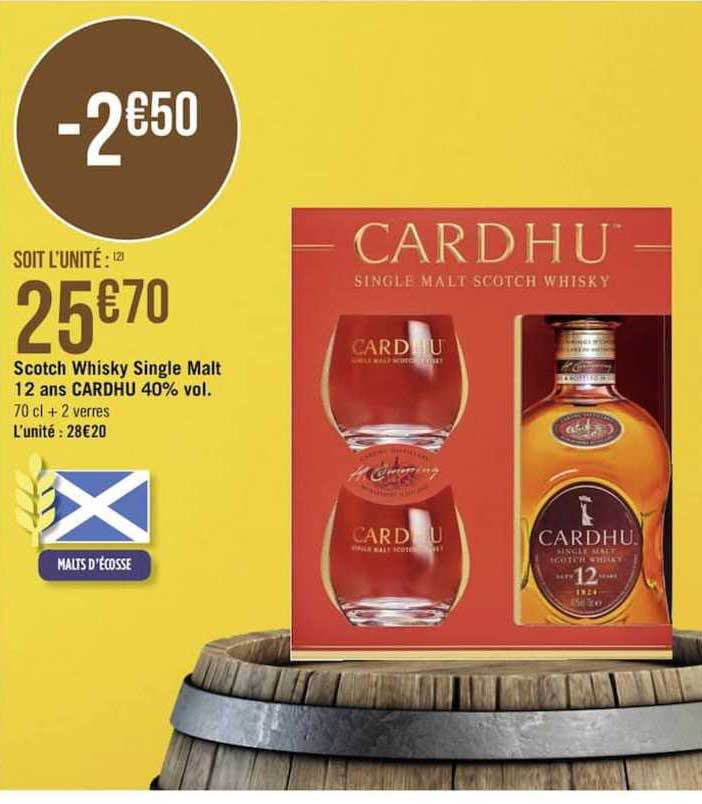 scotch whisky single malt 12 ans cardhu 40% vol.