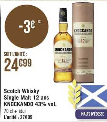scotch whisky single malt 12 ans knockando 43% vol.