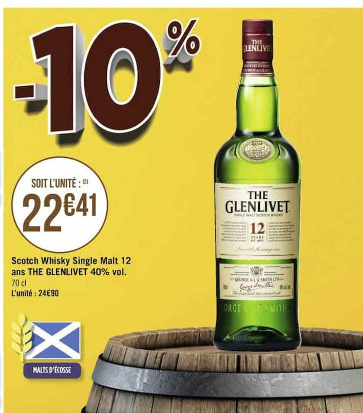 scotch whisky single malt 12 ans the glenlivet 40% vol.
