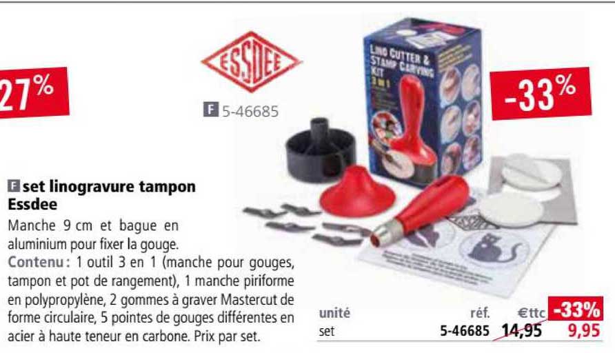 set linogravure tampon essdee